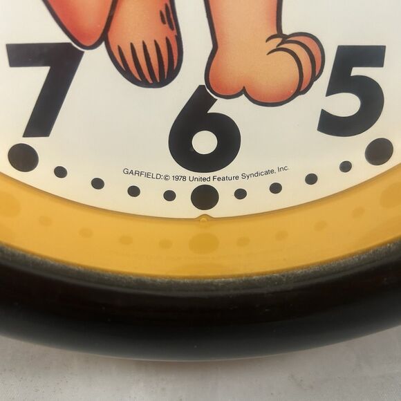 Vintage Garfield Alarm Clock 1978 Sunbeam 14” Windup Tested Working - Picture 7 of 9